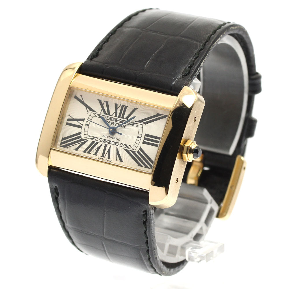 CARTIER Tank Divan LM W6300856 18K Yellow Gold Silver Dial Automatic Men's Watch_833560