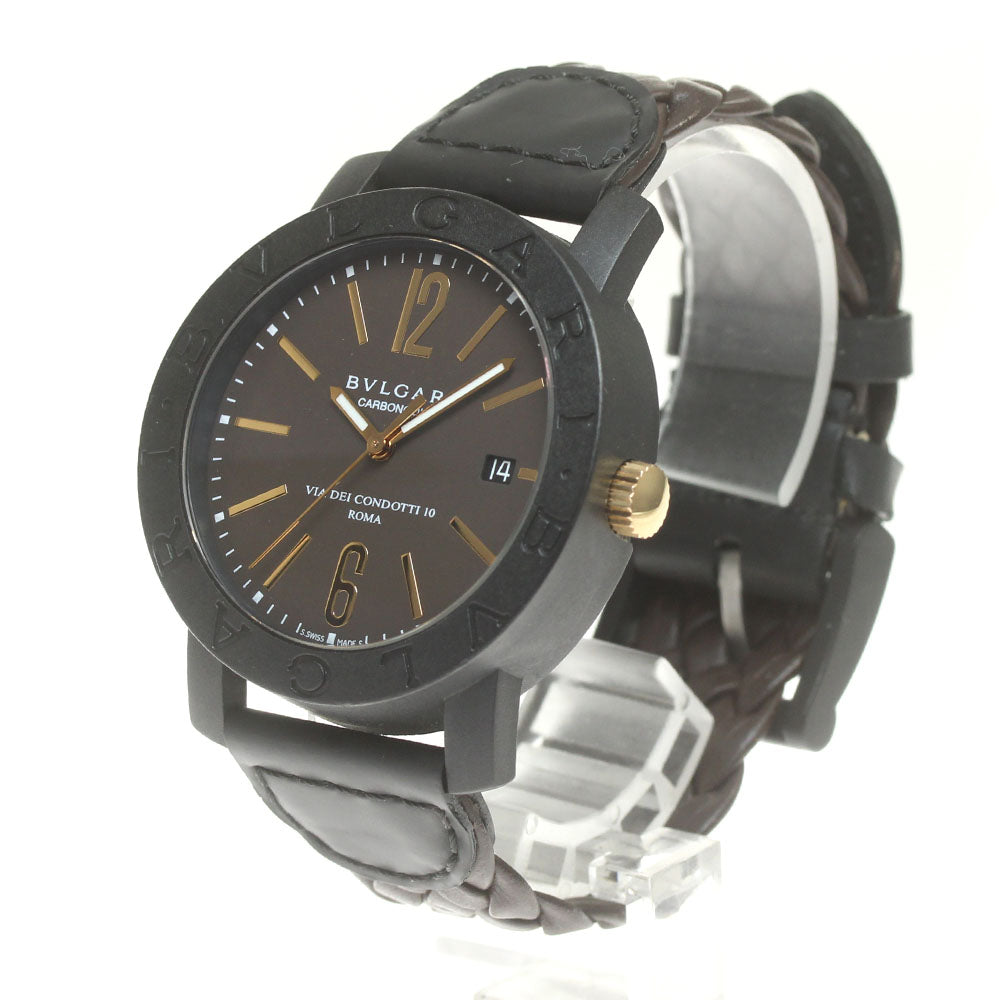 BVLGARI BVLGARI Carbon BB40CL Date Brown Dial Automatic Men's Watch_833603