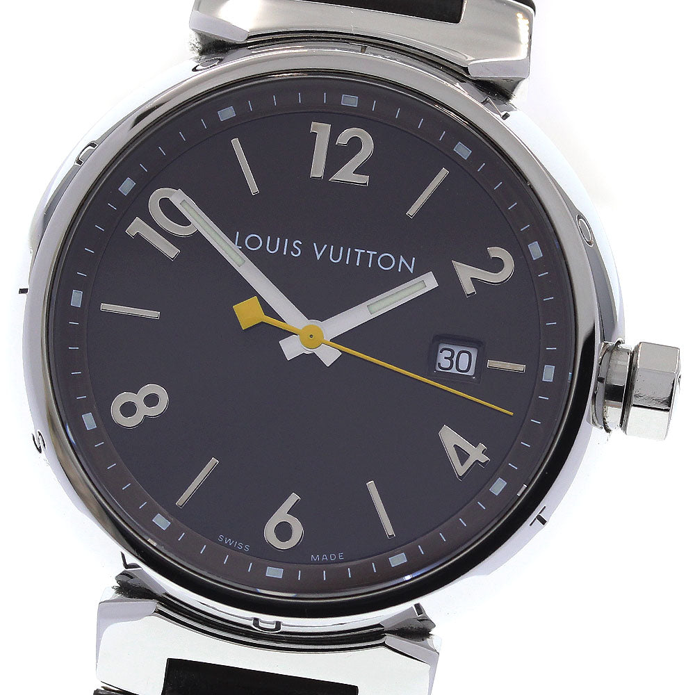 LOUIS VUITTON Tambour Q1111 Date Brown Dial Quartz Men's Watch_833624