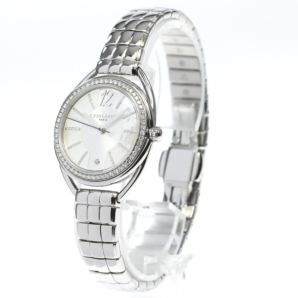 Chaumet Lian W23612-21A Index/Bezel Diamond White shell / Silver Dial Quartz Ladies Watch_833764