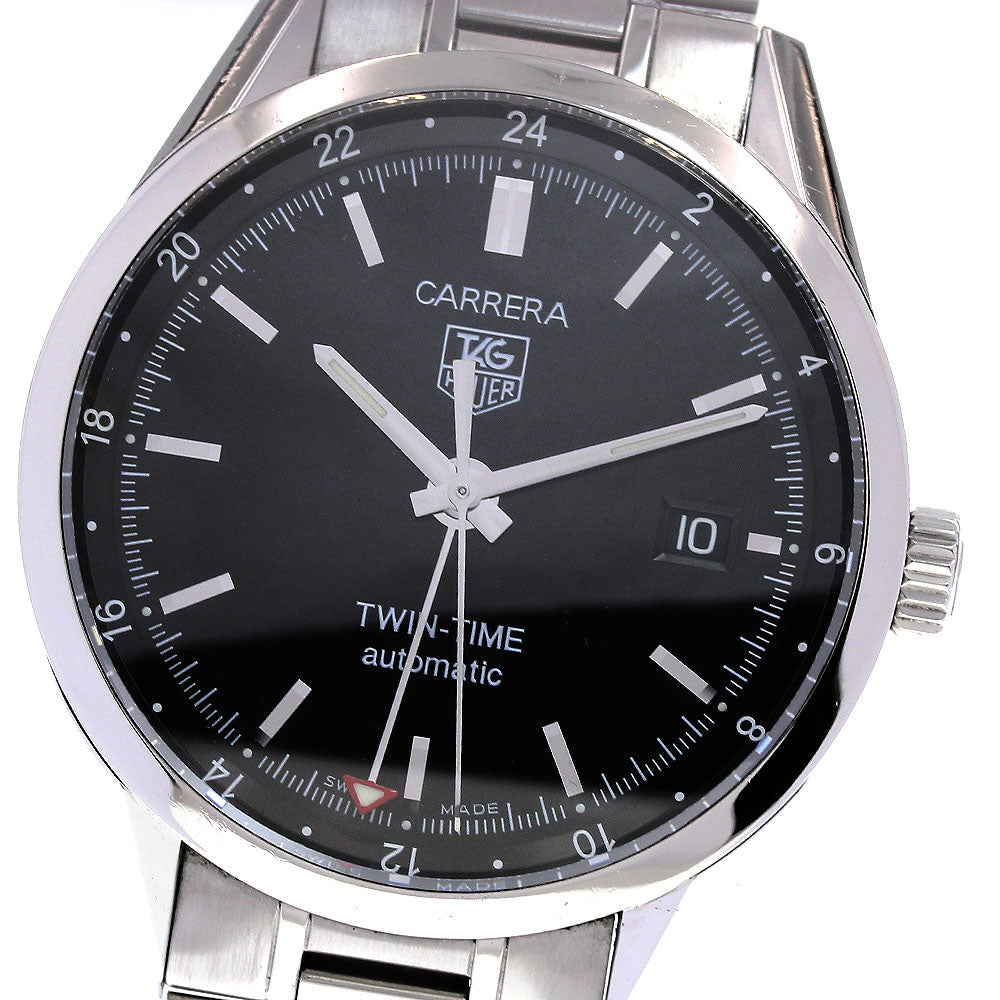TAG HEUER Carrera Twin time WV2115-0 Black Dial Automatic Men's Watch_833988