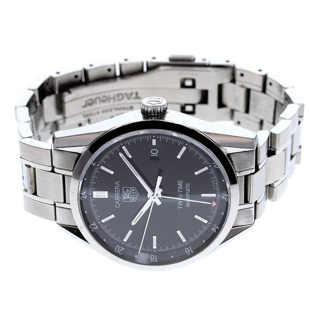 TAG HEUER Carrera Twin time WV2115-0 Black Dial Automatic Men's Watch_833988