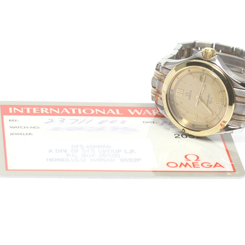 OMEGA Seamaster120 2371.10 YG bezel gold Dial Quartz Ladies Watch_834065