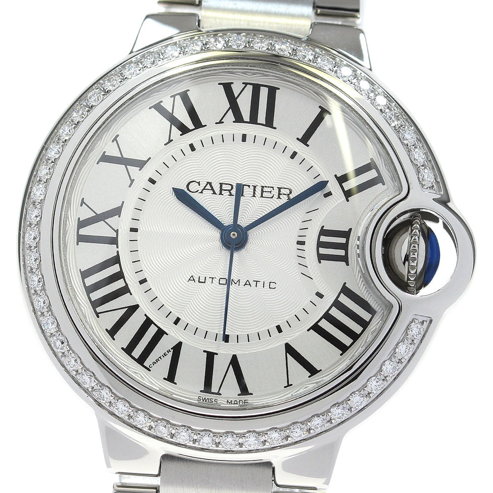 CARTIER Ballon bleu MM W4BB0016 Diamond bezel Silver Dial Automatic Boy's_834071
