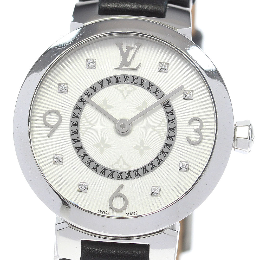 LOUIS VUITTON Tambour slim Q12MG 8P diamond Silver Dial Quartz Ladies_834092