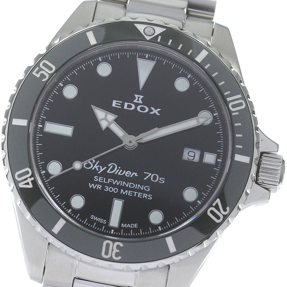 EDOX Skydiver 70s 80115-3VM-NN Date black Dial Automatic Men's Watch_834107