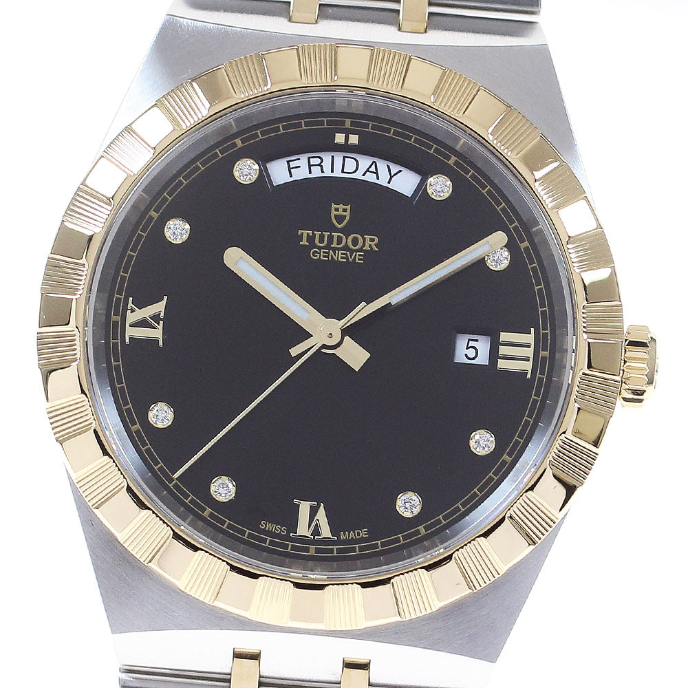 TUDOR Royal 28603 Day Date YG2 tone Black Dial Automatic Men's Watch_834359