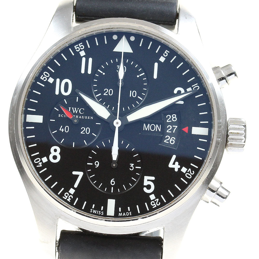 IWC SCHAFFHAUSEN Pilot watch IW377701 Chronograph day date black Dial Automatic Men's Watch_834407