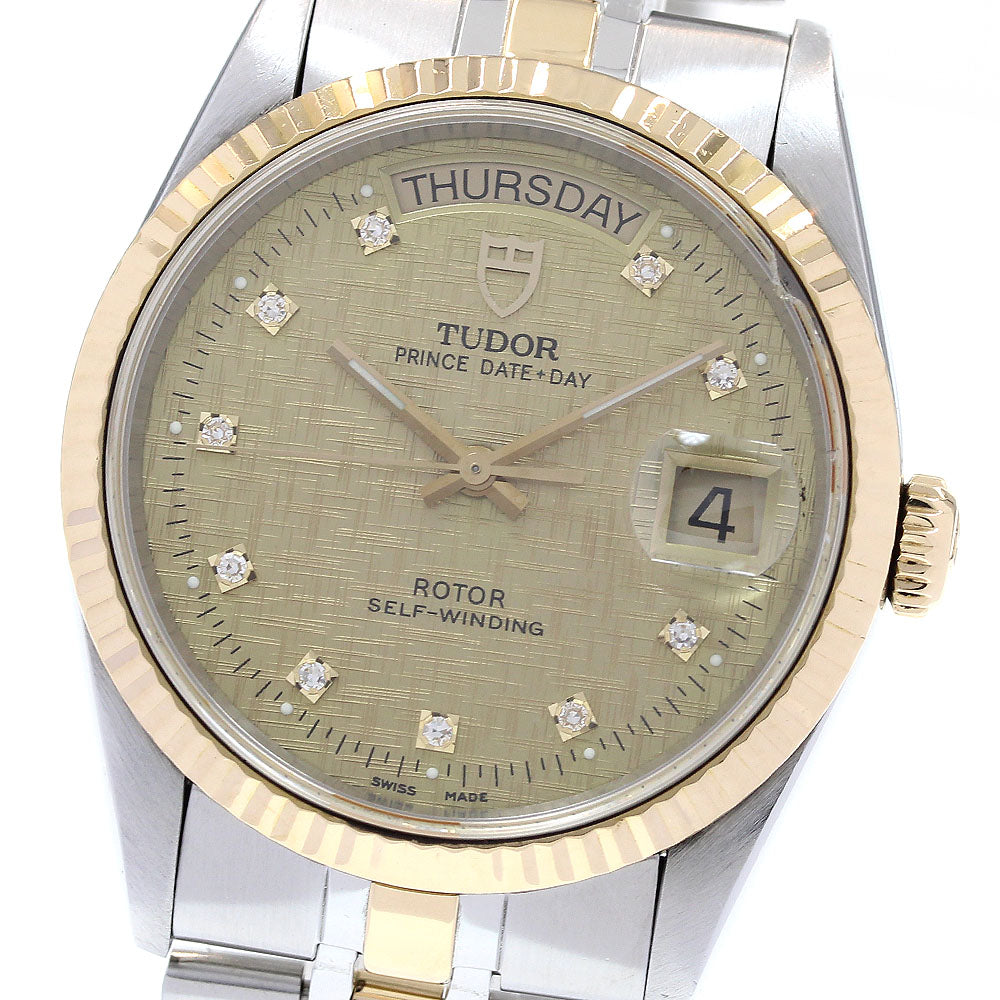 TUDOR Prince Date Day 76213 10P diamond cal.2834-2 Gold Dial Automatic_834440
