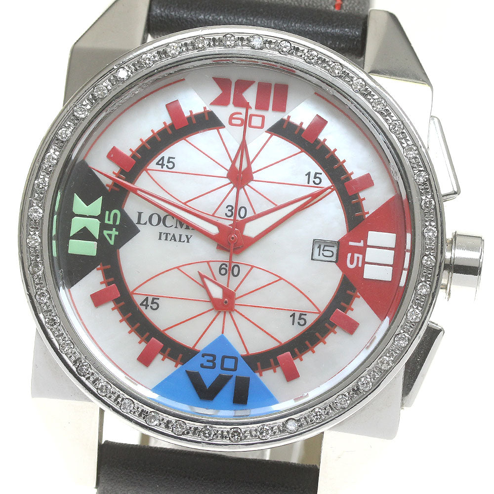 LOCMAN crazy horse R.160 Diamond Bezel White shell Dial Quartz Men's Watch_834453