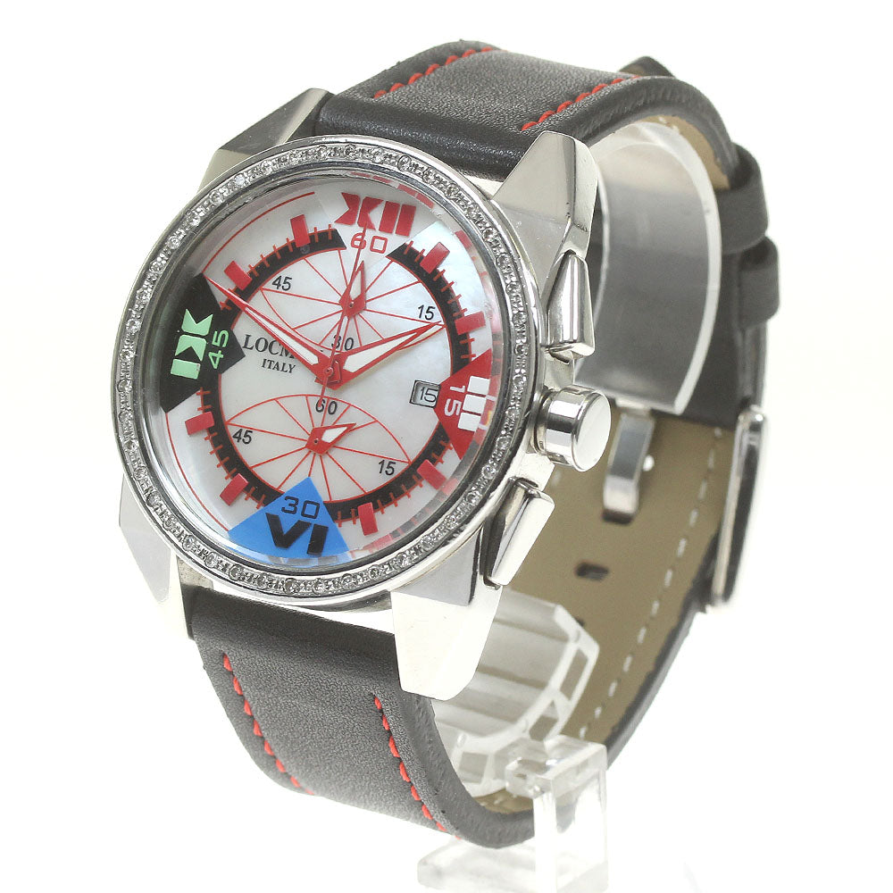 LOCMAN crazy horse R.160 Diamond Bezel White shell Dial Quartz Men's Watch_834453