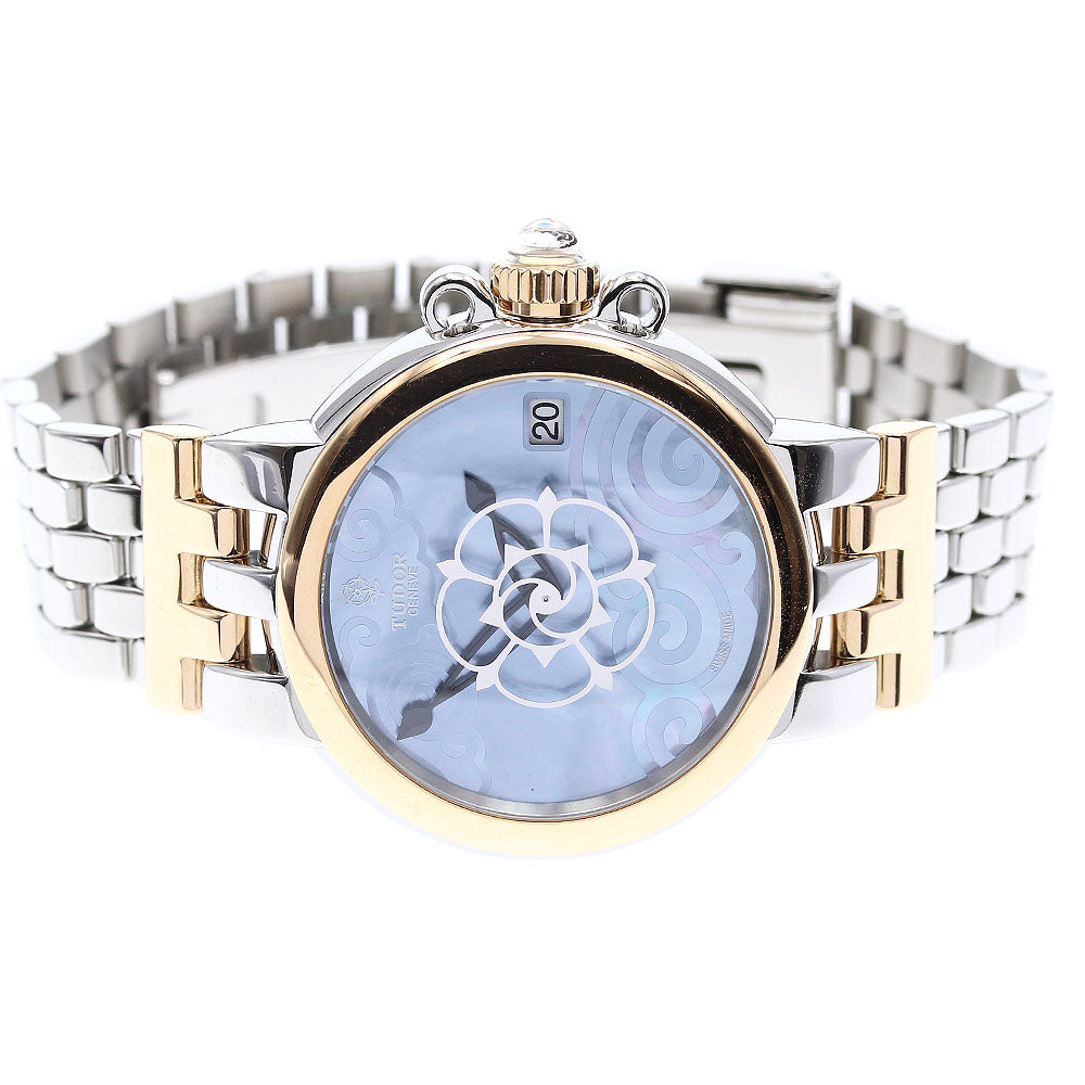 TUDOR CLAIR DE ROSE 35701 Date Blue shell Dial Automatic Ladies Watch_834462