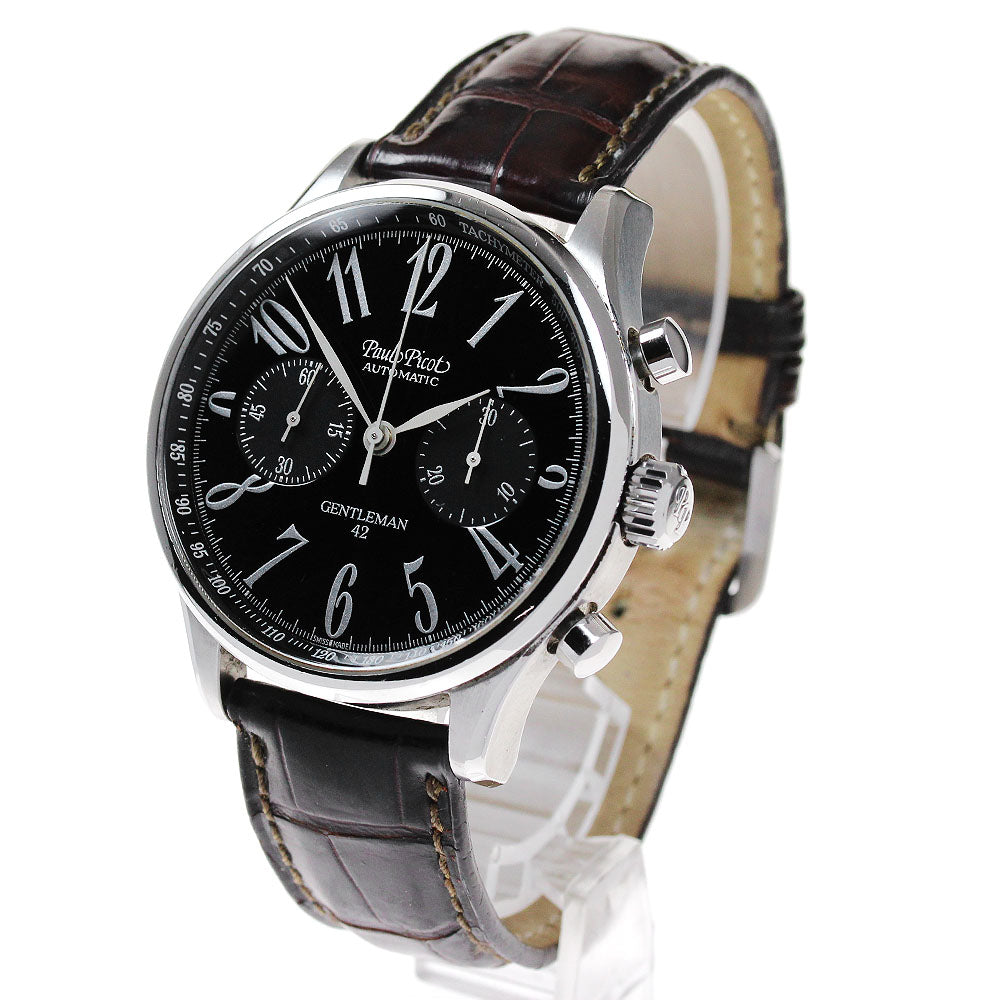 PaulPicot Gentleman 42 4109 Chronograph Black Dial Automatic Men's Watch_834486