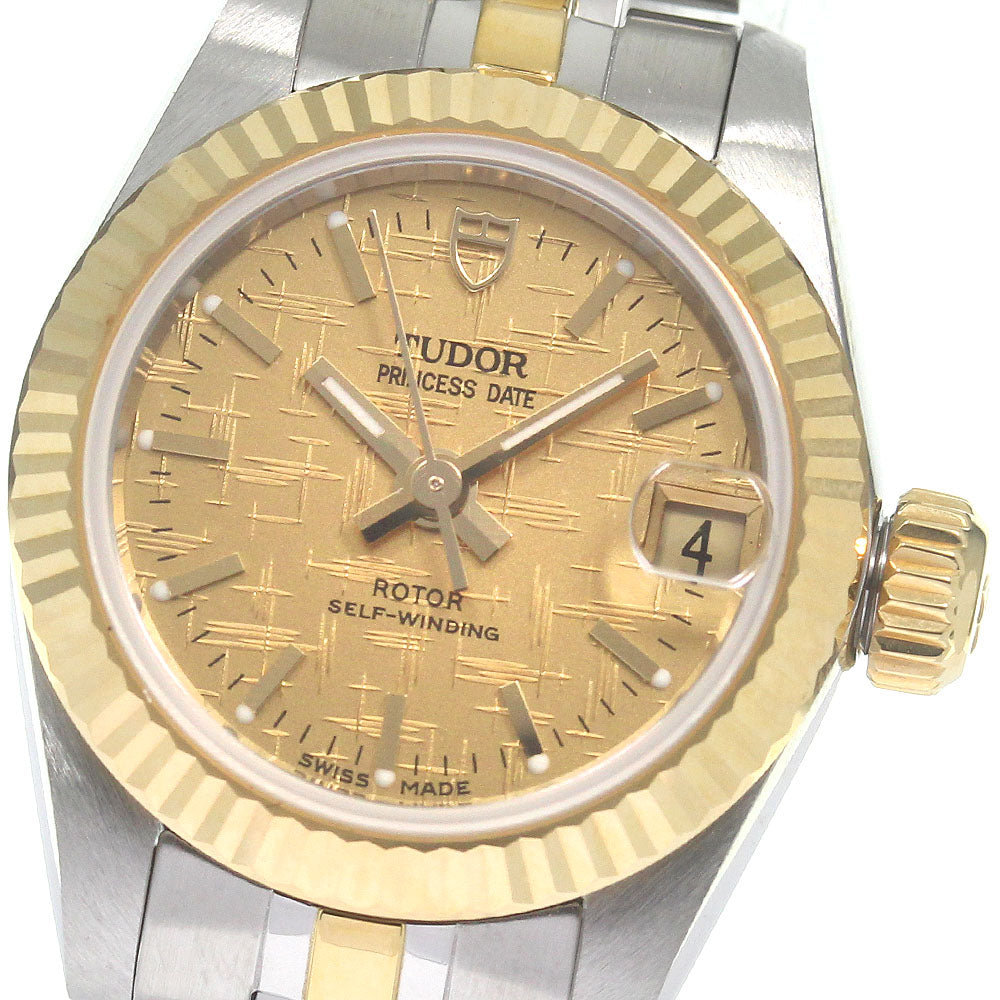 TUDOR Princess Date 92513 YG 2 tone Gold Dial Automatic Ladies Watch_834489