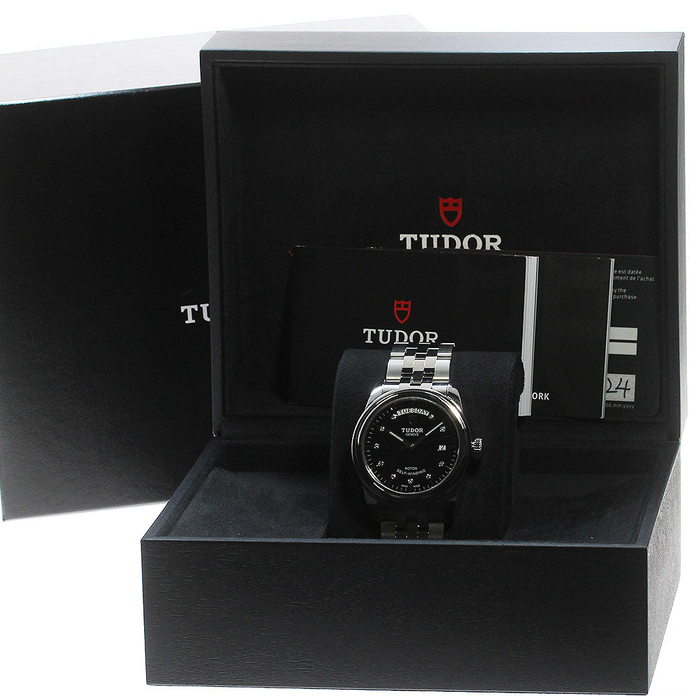TUDOR Glamor Date Day 56000 10P Diamond black Dial Automatic Men's Watch_834498