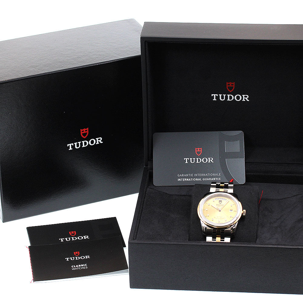 TUDOR Glamor Date Day 56003 10P diamond Gold Dial Automatic Men's Watch_834501