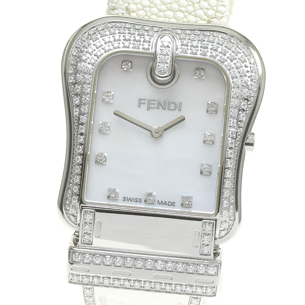 FENDI Beefendi 3800G 11P diamond bezel White shell Dial Quartz Men's Watch_834506
