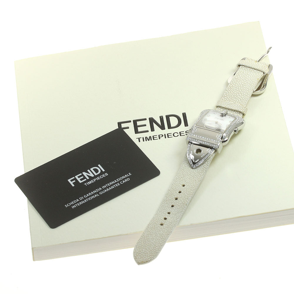 FENDI Beefendi 3800G 11P diamond bezel White shell Dial Quartz Men's Watch_834506
