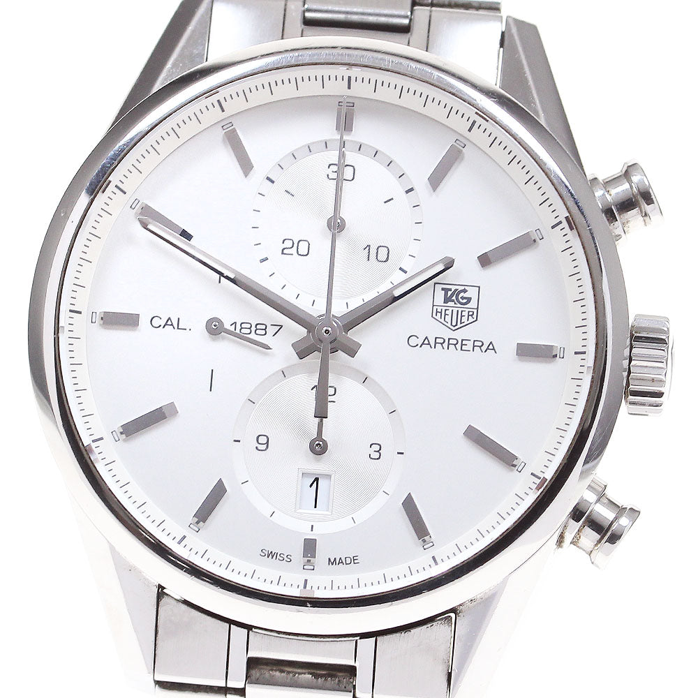 TAG HEUER Carrera CAL.1887 CAR2111 Chronograph Silver Dial Automatic Men's Watch_834631