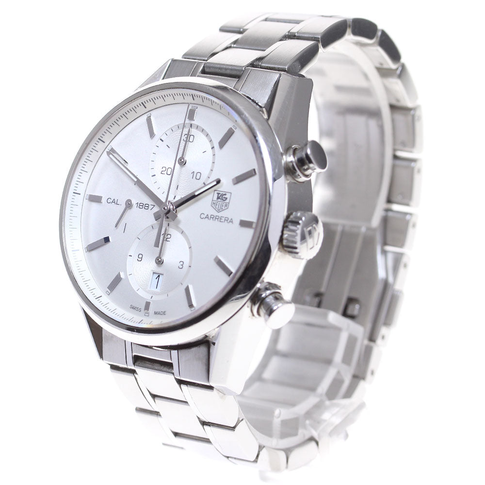 TAG HEUER Carrera CAL.1887 CAR2111 Chronograph Silver Dial Automatic Men's Watch_834631