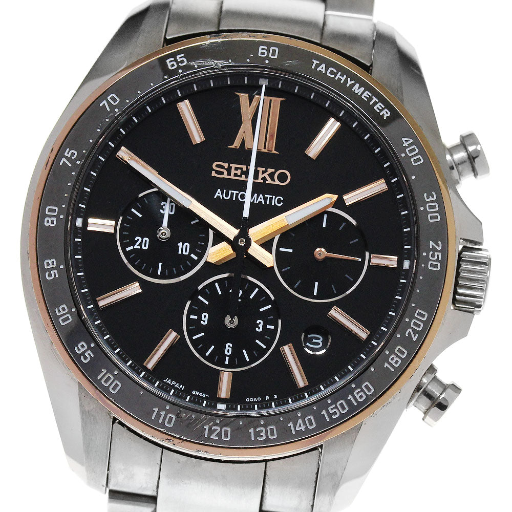 SEIKO Brights mechanical SDGZ012 Chronograph black Automatic Watch_834727