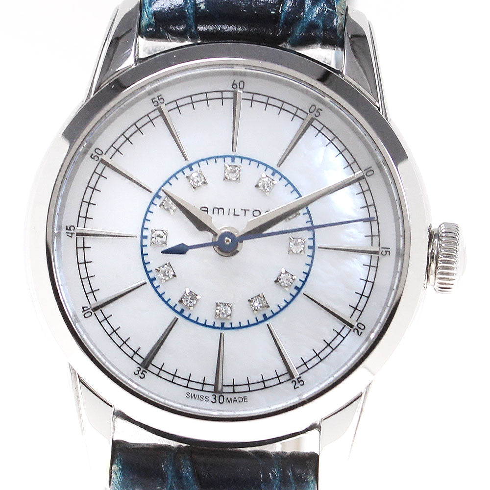 HAMILTON Rail road H403110 12P diamond White shell Dial Quartz Ladies Watch_834808