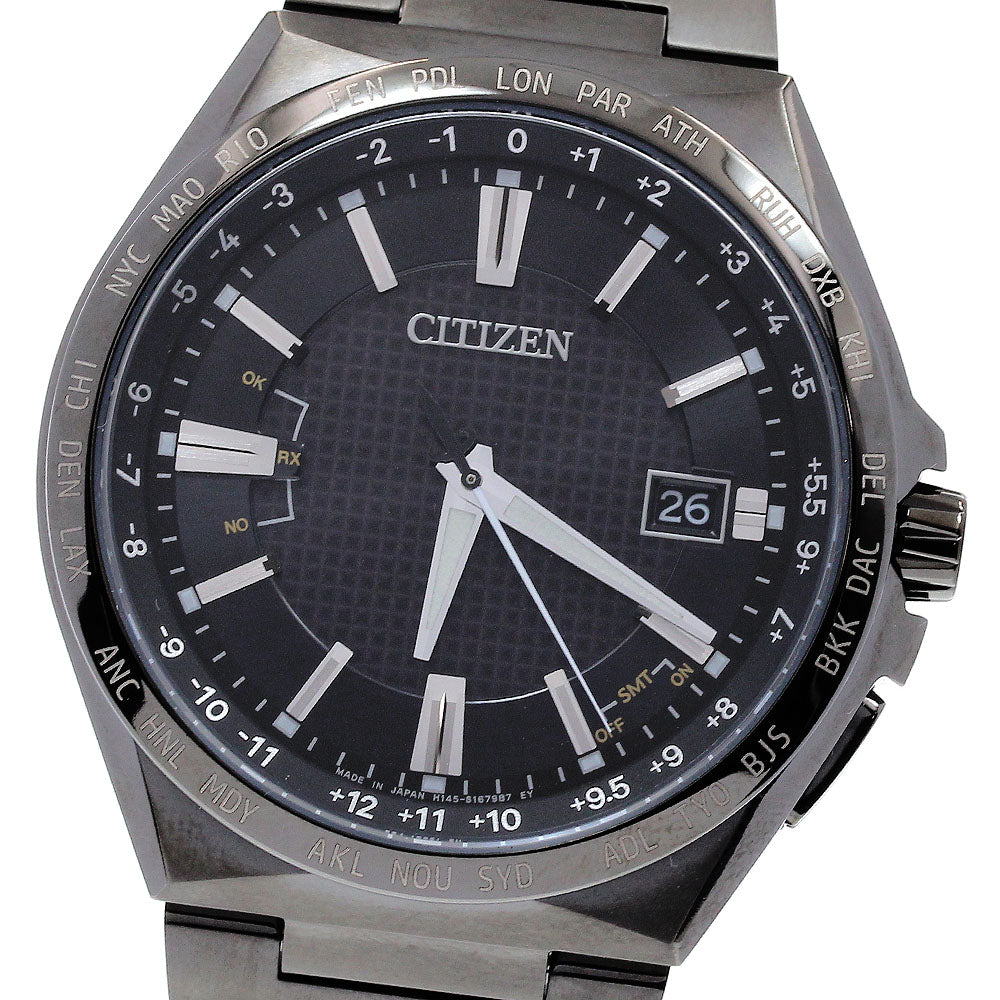 CITIZEN Atessa Direct Flight CB0215-51E Date Solar Powered Radio Men's _834830