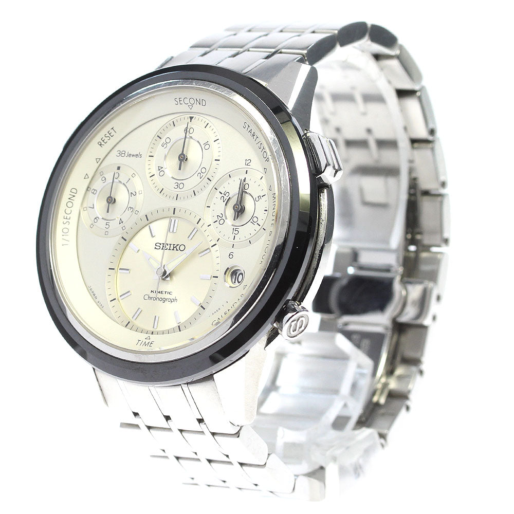 SEIKO Kinetic Crown SBCG003/9T82-0AE0 Chronograph Auto Quartz Men's Watch_834951
