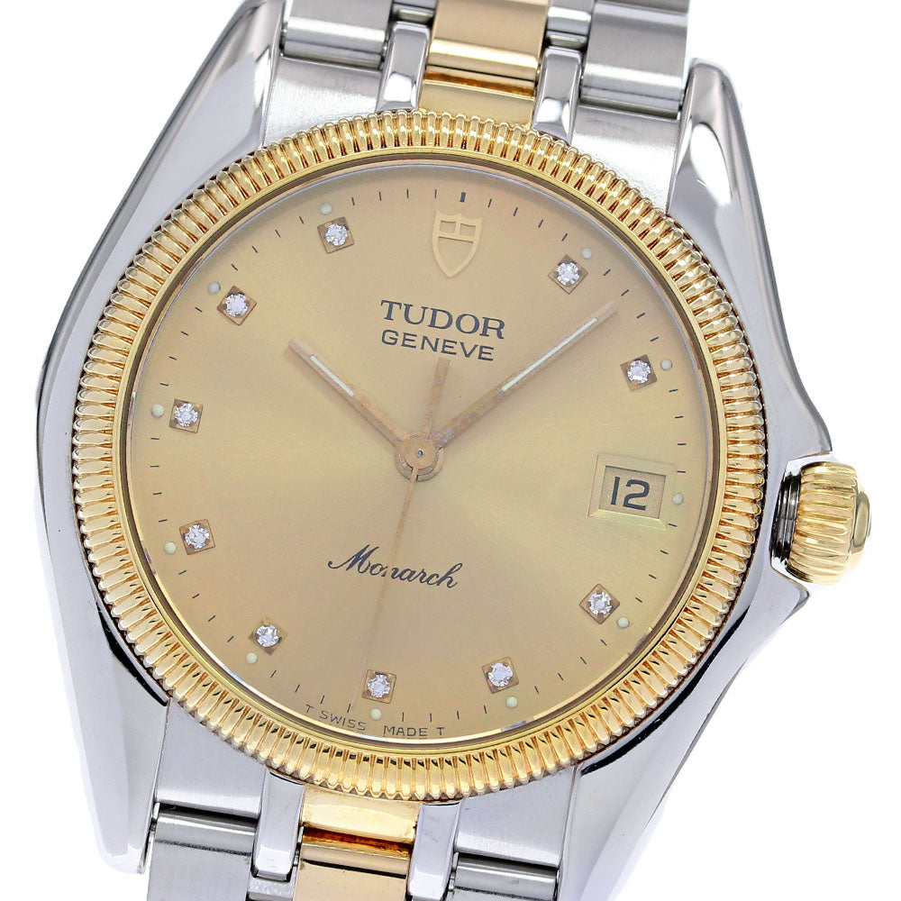 TUDOR Monarch 15733 Date gold Dial Quartz Boy's Watch_834963