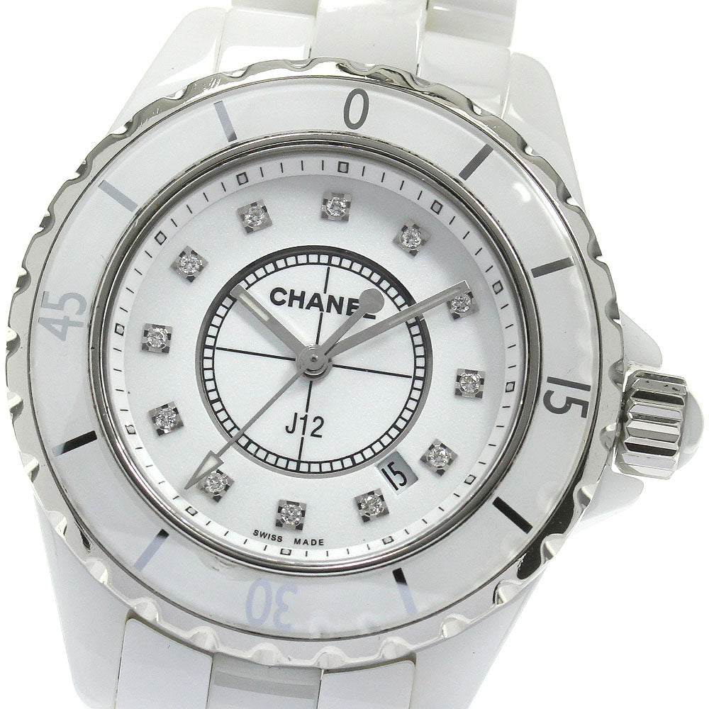 CHANEL J12 H1628 White ceramic 12P diamond white Dial Quartz Ladies Watch_835006