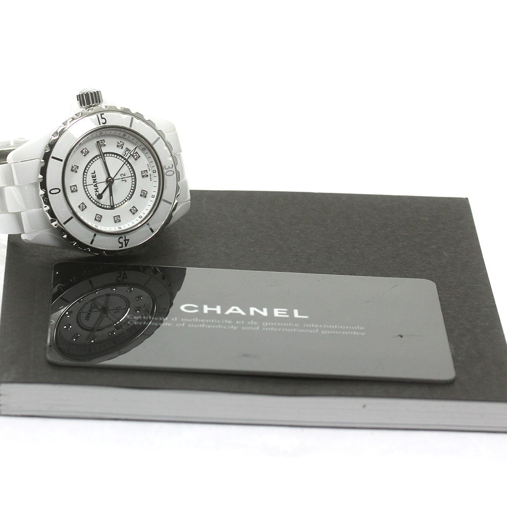CHANEL J12 H1628 White ceramic 12P diamond white Dial Quartz Ladies Watch_835006