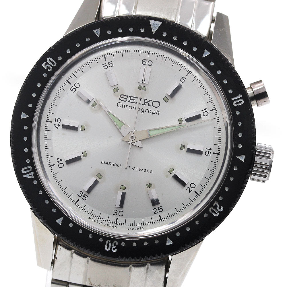 SEIKO 45899 One push chrono Silver Dial Hand Winding Men's Watch_835016