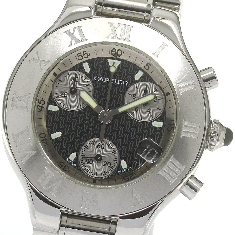 CARTIER CHRONOSCAPH Date black Dial Quartz Men's Watch_835122