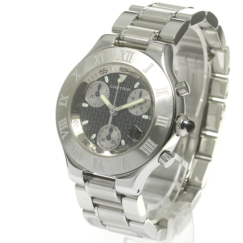 CARTIER CHRONOSCAPH Date black Dial Quartz Men's Watch_835122