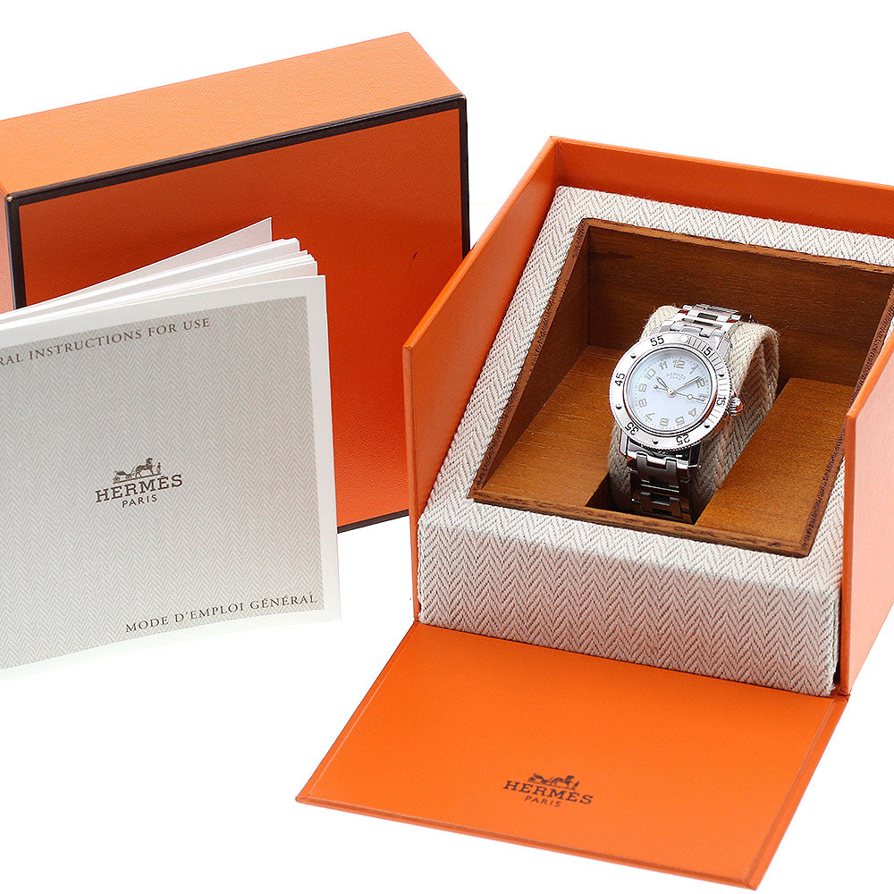 HERMES Clipper diver CL5.210 Date White Dial Quartz Ladies Watch_835134