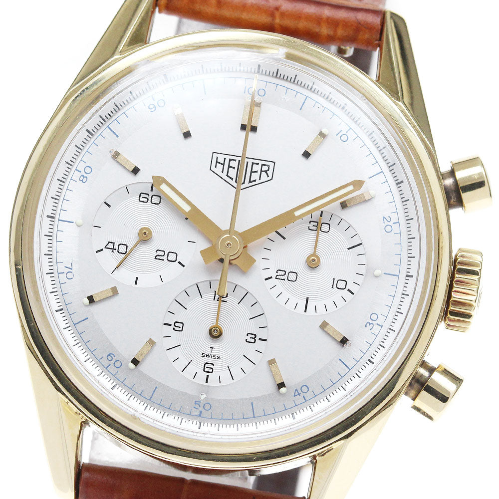 TAG HEUER Carrera 1964 Standard model CS3140 K18YG chronograph Silver Dial Hand Winding Men's Watch_835157