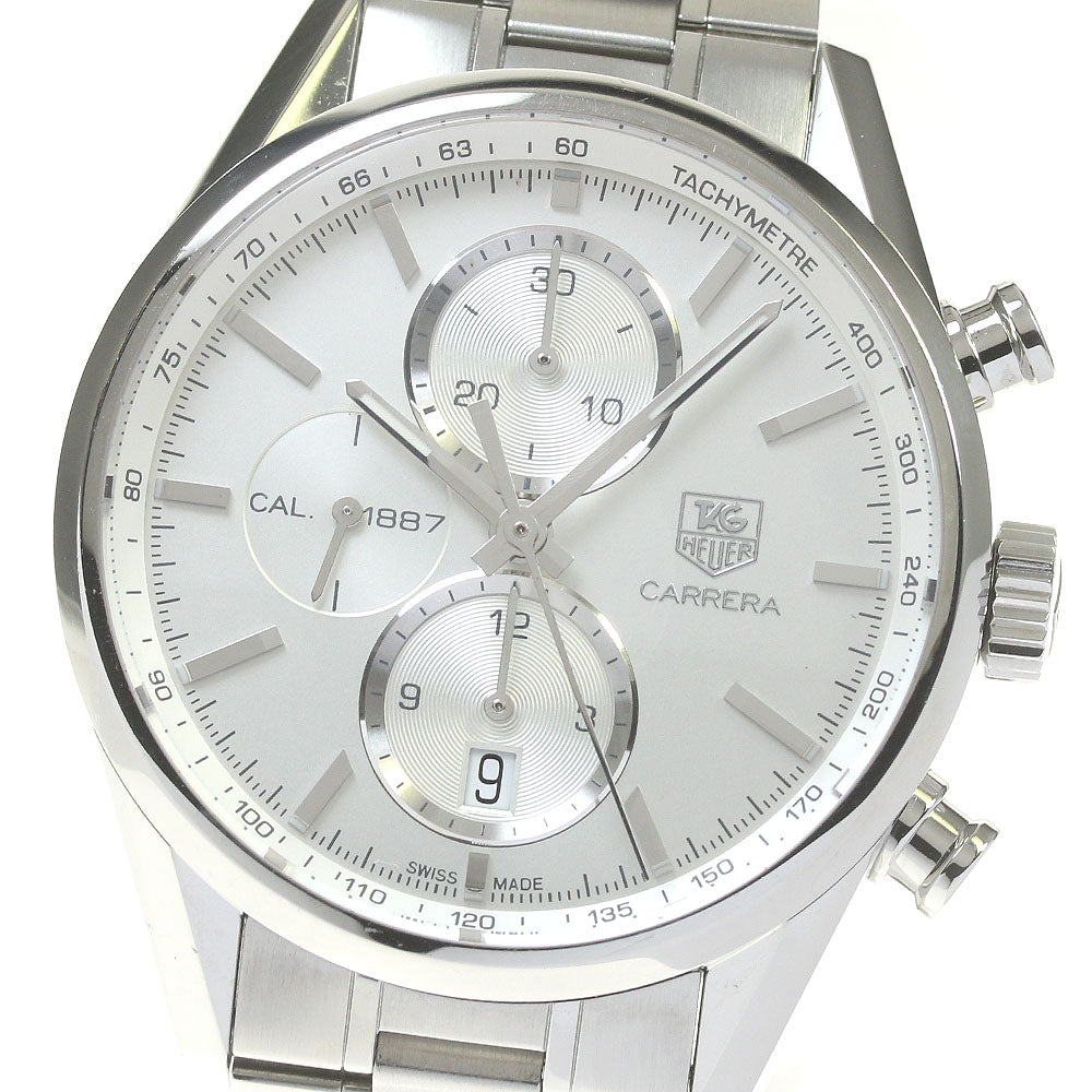 TAG HEUER Carrera CAL.1887 CAR2111-3 Chronograph Silver Dial Automatic Men's Watch_835162