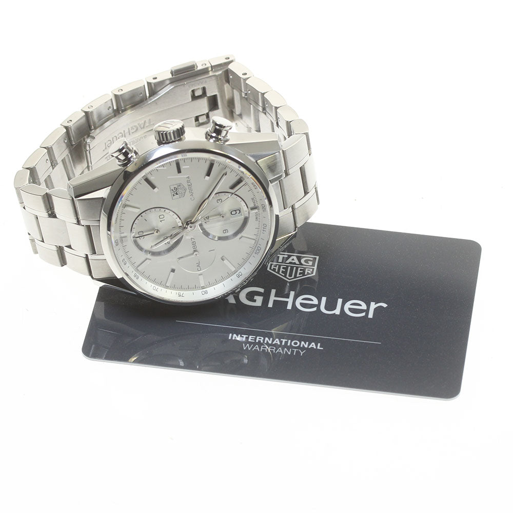 TAG HEUER Carrera CAL.1887 CAR2111-3 Chronograph Silver Dial Automatic Men's Watch_835162