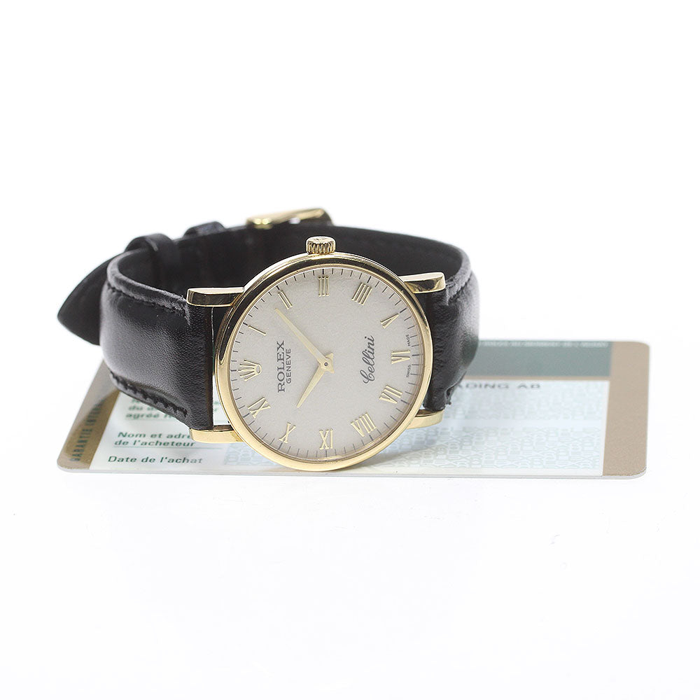 ROLEX Cellini 5115/8 K18YG cal.1602 Silver Dial Hand Winding Men's Watch_835178