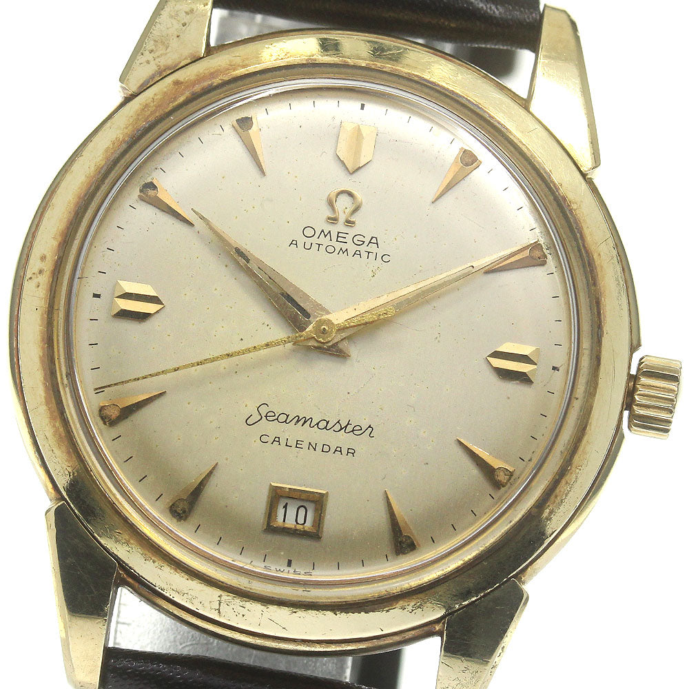 OMEGA Seamaster calendar 2627SC K14YG Half Rotor cal.353 Silver Dial Automatic Men's Watch_835190