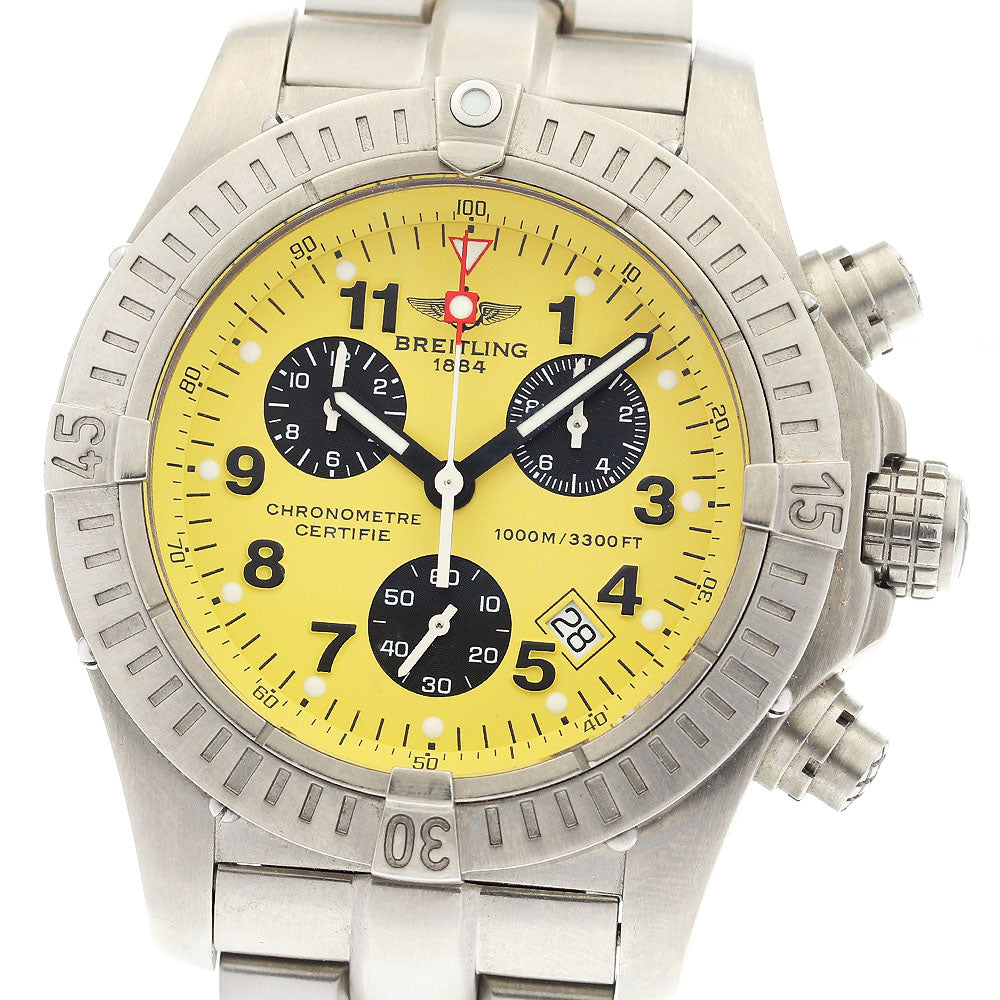 BREITLING Chrono Avenger M1 E73360 Date yellow Dial Quartz Men's Watch_835262