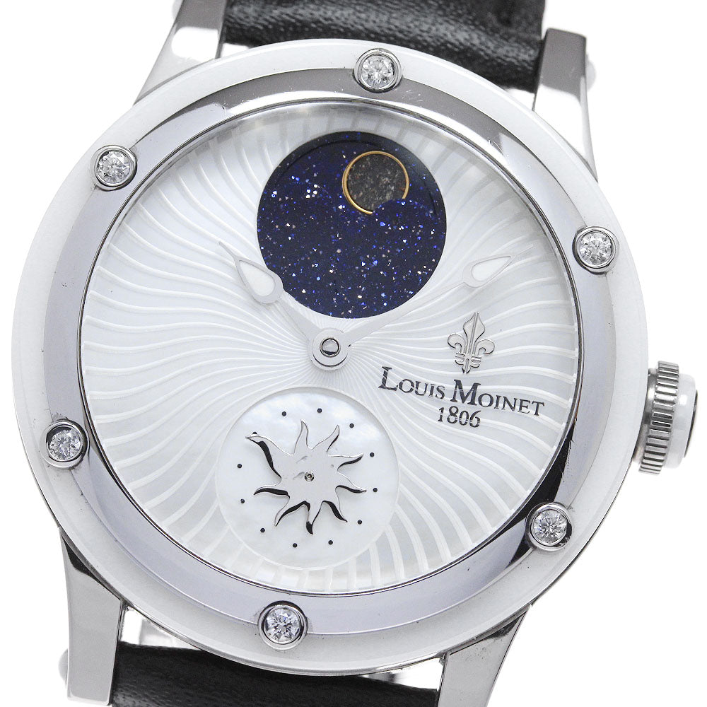 LOUIS MOINET star dance LM-32.20DIA.80 6P Diamond Moon Phase Limited Edition White shell Dial Automatic Men's Watch_835338