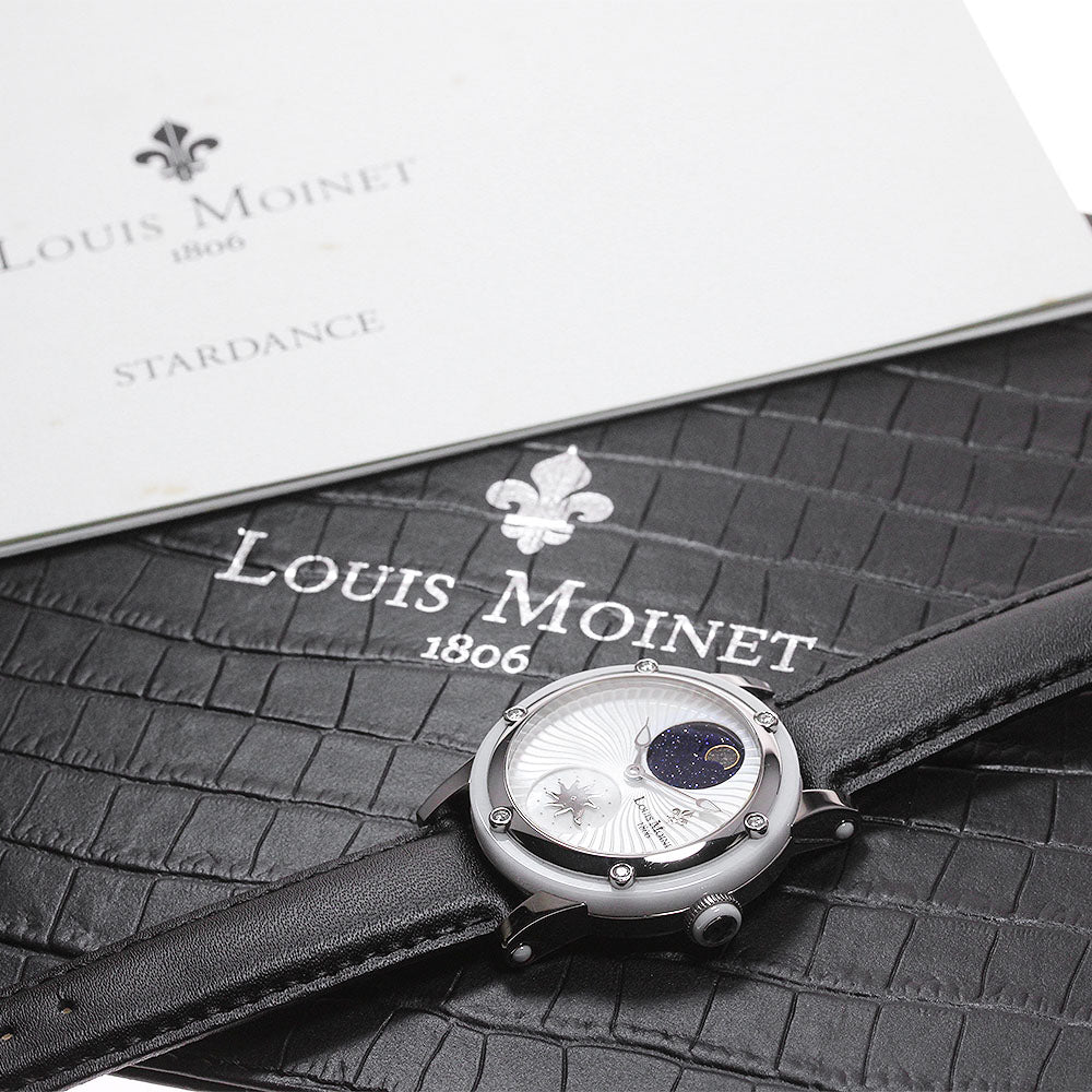 LOUIS MOINET star dance LM-32.20DIA.80 6P Diamond Moon Phase Limited Edition White shell Dial Automatic Men's Watch_835338