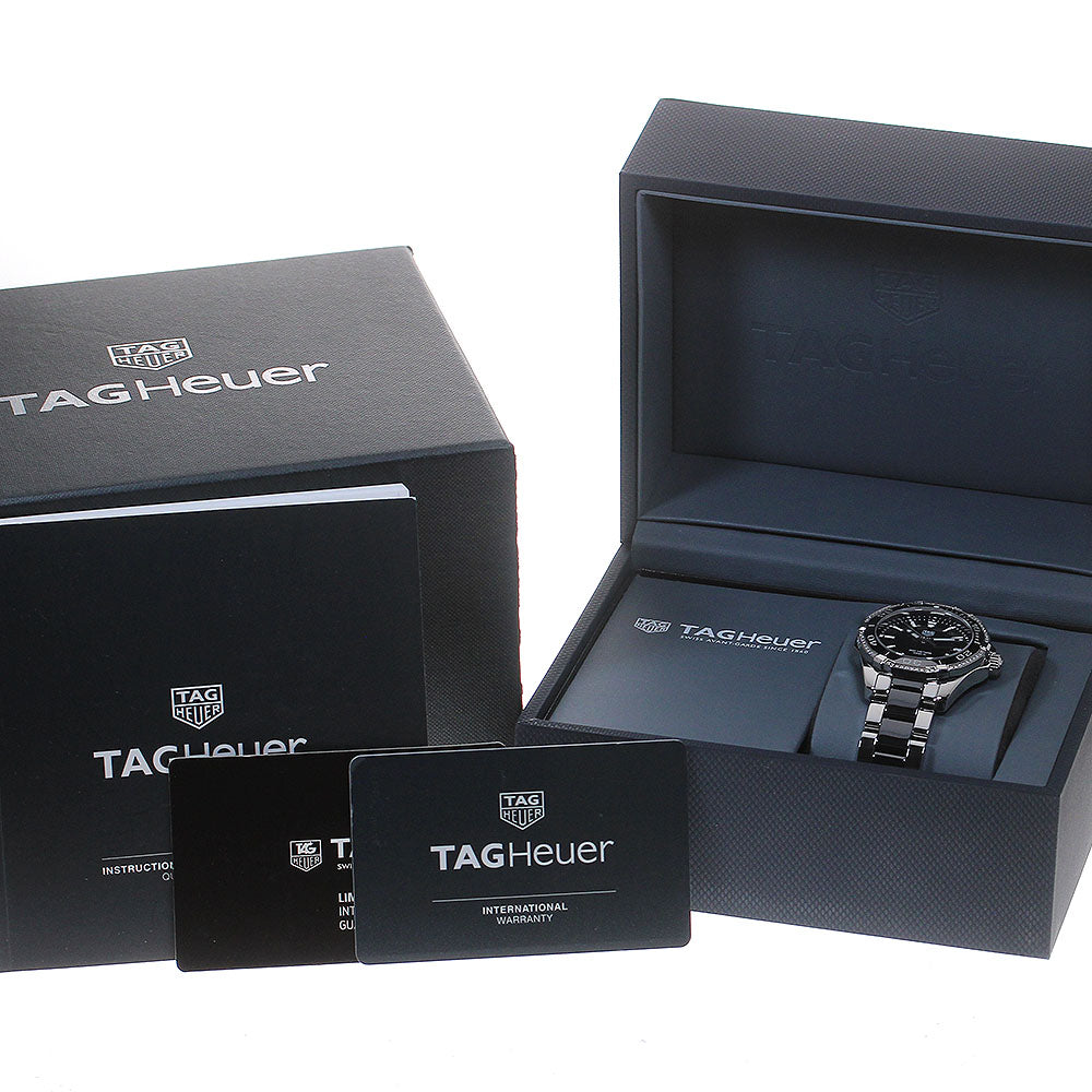 TAG HEUER Aquaracer WAY131G Diamond Bezel Black Dial Quartz Ladies Watch_835339