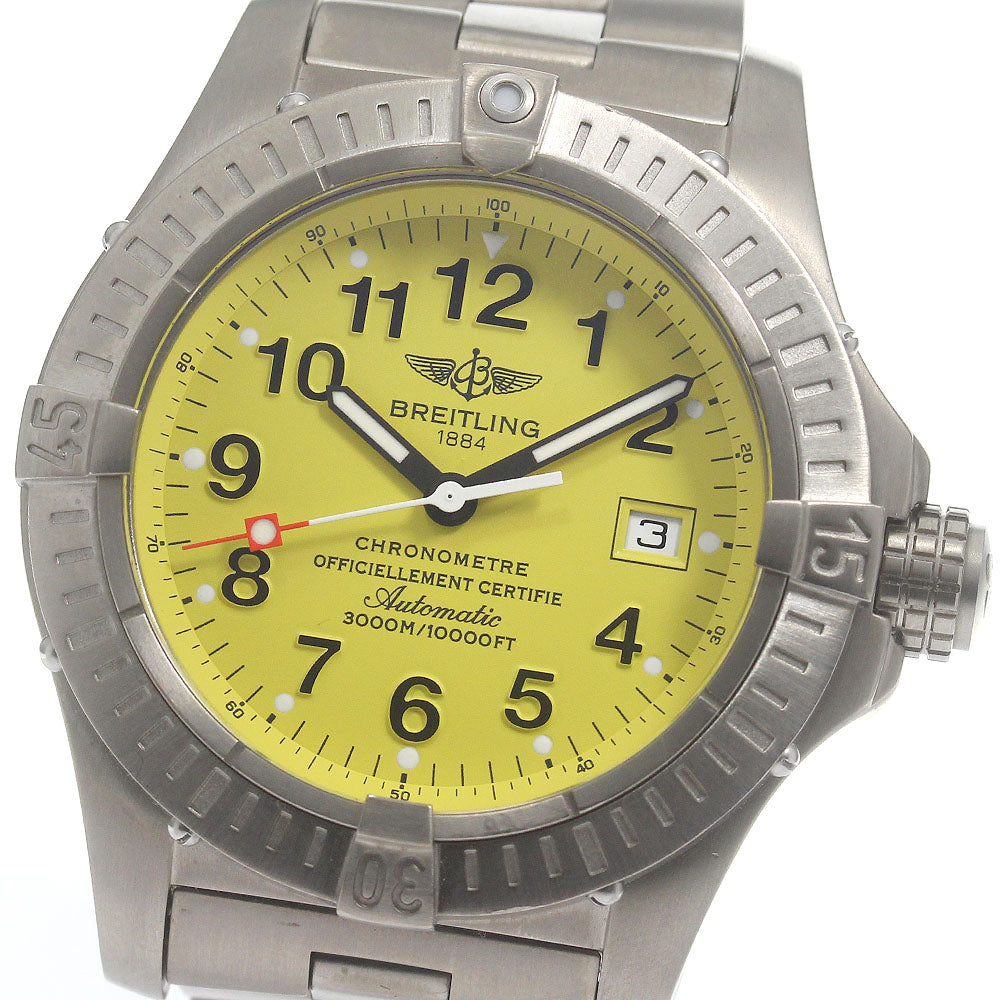 BREITLING Avenger Seawolf E17370 Date yellow Dial Automatic Men's Watch_835382