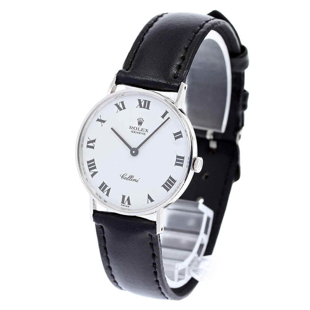 ROLEX Cellini 3833 K18WG cal.1600 White Dial Hand Winding Men's Watch_835559