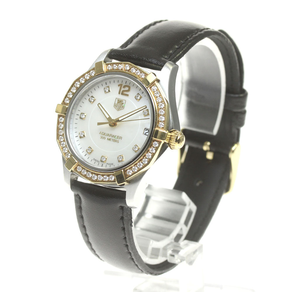 TAG HEUER Aquaracer WAF1350 Diamond bezel 10P Quartz Ladies Watch_835644