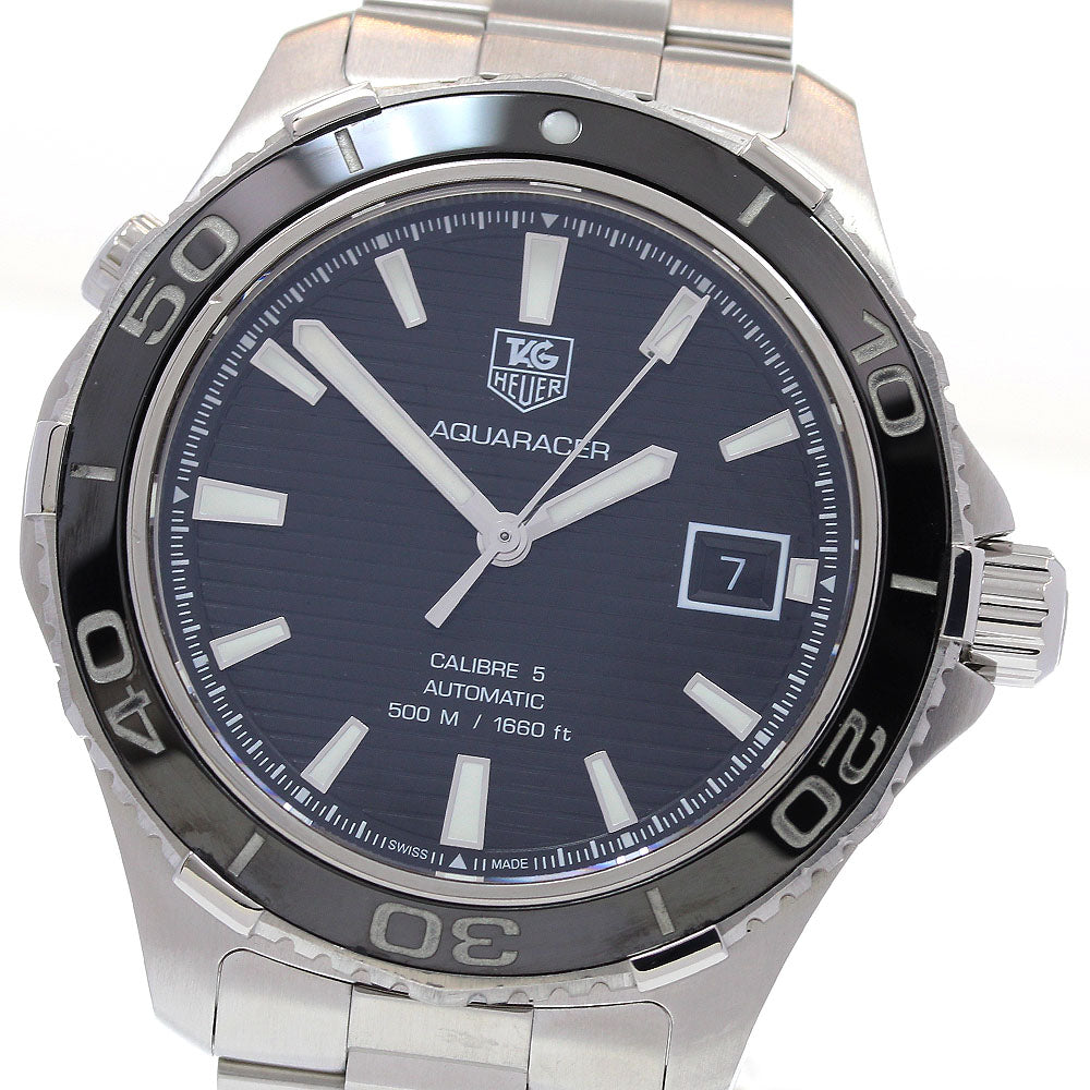 TAG HEUER Aquaracer Caliber 5 WAK2110 Date Black Dial Automatic Men's _835656
