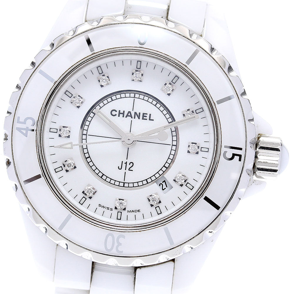 CHANEL J12 H1628 White ceramic 12P diamond white Dial Quartz Ladies Watch_835933