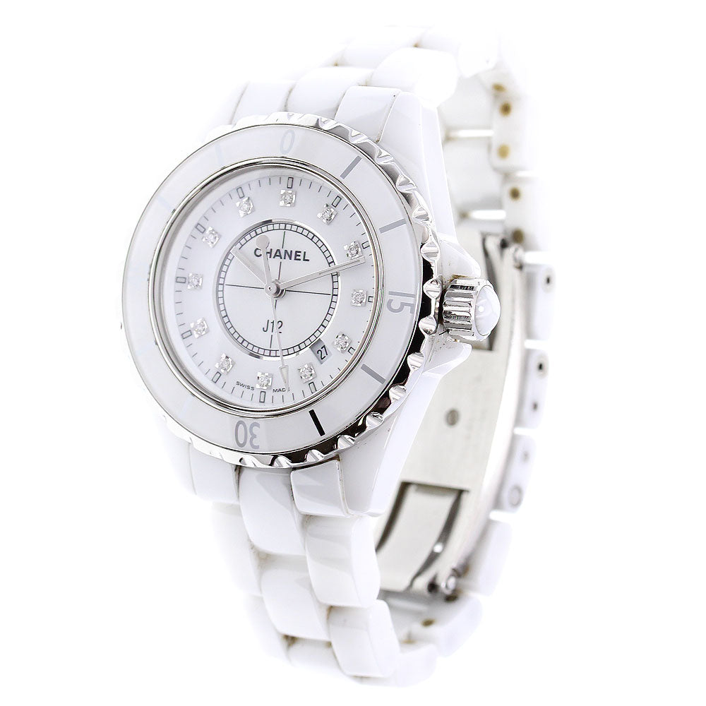 CHANEL J12 H1628 White ceramic 12P diamond white Dial Quartz Ladies Watch_835933